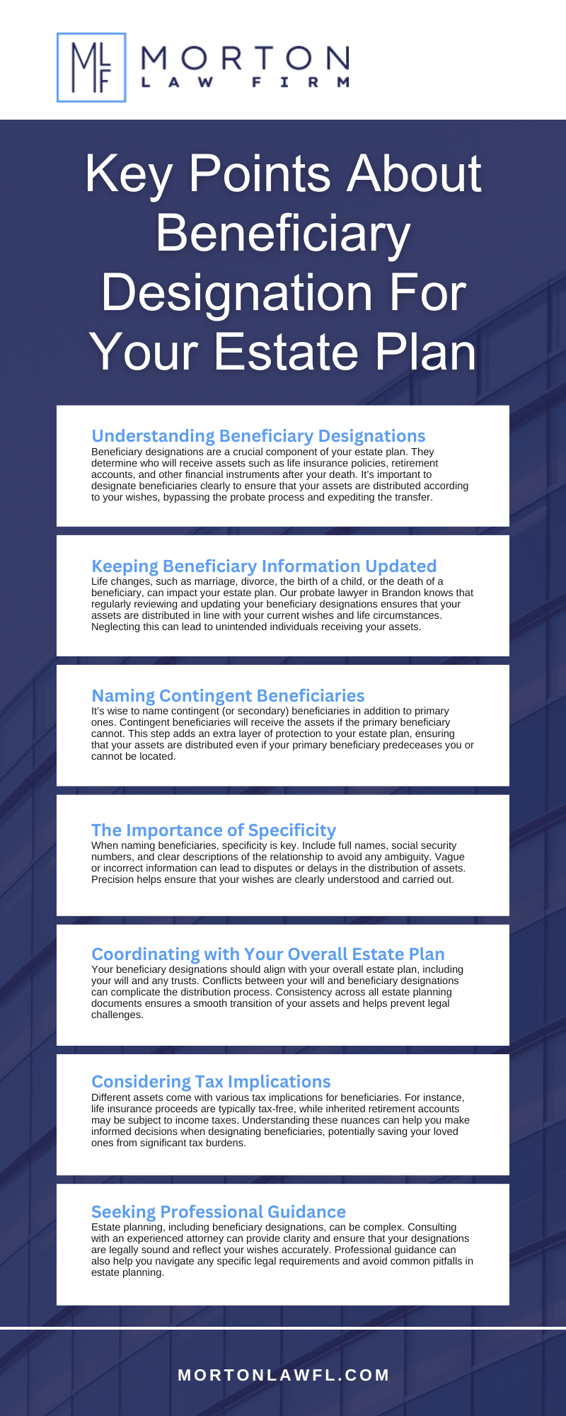 Key Points About Beneficiary Designation For Your Estate Plan Infographic